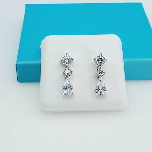 925 Sterling Silver CZ Beautiful Earrings for Women, 1USPAR4248 - Picture 5 of 11